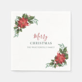 クリスマススクリプトボタニカルウォーターの休日 スタンダードカクテルナプキン (正面)