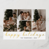 クリスマススクリプト写真コラージュ 箔シーズンカード (正面)