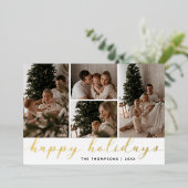 クリスマススクリプト写真コラージュ 箔シーズンカード (立ち正面)