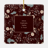 クリスマススクリプト写真ボホグリーンリークリスマス セラミックオーナメント (裏面)