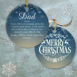 クリスマススクリプト父、パパ、パパ定義 セラミックオーナメント
