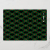 クリスマススクリプト ネイビープレイド フォト ホリデー 箔招待状 (裏面)