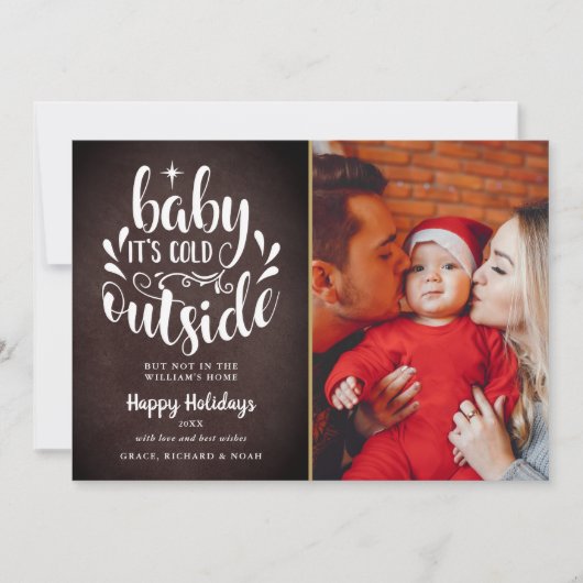 クリスマススクリプトBoho Chalkboardの写真 シーズンカード (正面)