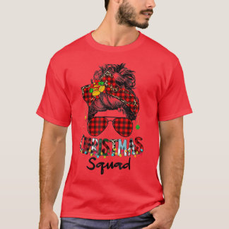 クリスマススクワッドクリスマスライトメッシーバンヒョウのバフ Tシャツ
