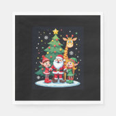 クリスマススクワッドサンタキリン小妖精や小人ダビングマッチング スタンダードランチョンナプキン (正面)