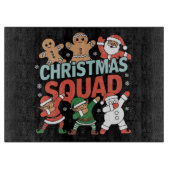 クリスマススクワッドサンタダービング小妖精や小人ファミリーマッチング カッティングボード (正面)