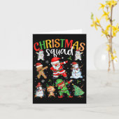 クリスマススクワッドサンタダービング小妖精や小人ファミリーマッチング カード (黄色い花)