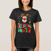クリスマススクワッドトナカイ家族2022チームSanta Ha Tシャツ (正面)