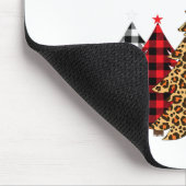 クリスマススクワッドヒョウのプレイドクリスマスツリーファミリーマット マウスパッド (コーナー)