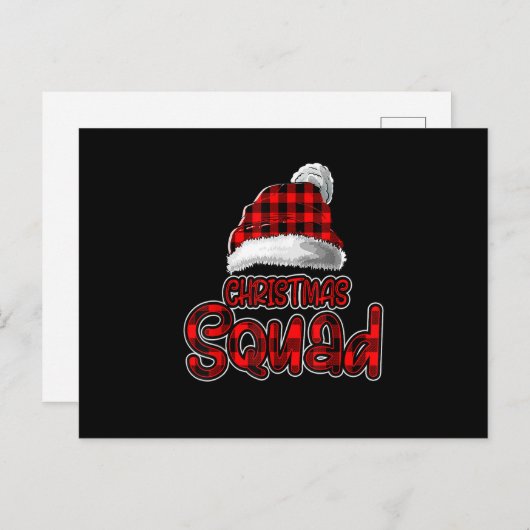 クリスマススクワッドファミリーグループのマッチングおもしろいクリスマスP インビテーションポストカード (正面/裏面)