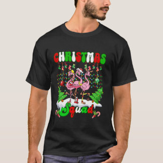 クリスマススクワッドラブフラミンゴファミリークリスマスライトP Tシャツ