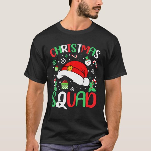 クリスマススクワッド家族グループのマッチングのクリスマス Tシャツ (正面)