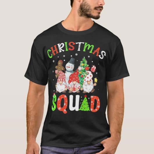 クリスマススクワッド小妖精や小人おもしろいクリスマスツリー雪だるまアフリカ Tシャツ (正面)