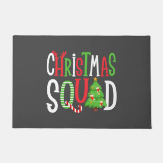 クリスマススクーおもしろいドツリー家族マッチング ドアマット