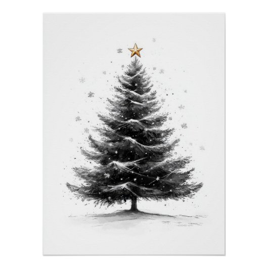 クリスマススケッチポスター ポスター (正面)