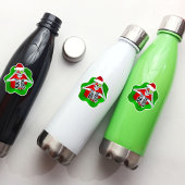 クリスマススケルトンサンタハットオーナメントグリーンレッド シール