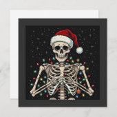 クリスマススケルトンサンタハットクリスマスライト シーズンカード (正面/裏面)