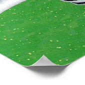 クリスマススケルトンハットオーナメントグリーン金ゴールド ポスター (角)