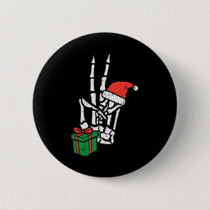 クリスマススケルトンハンドピースポケットクリスマスメンズウォーム 缶バッジ