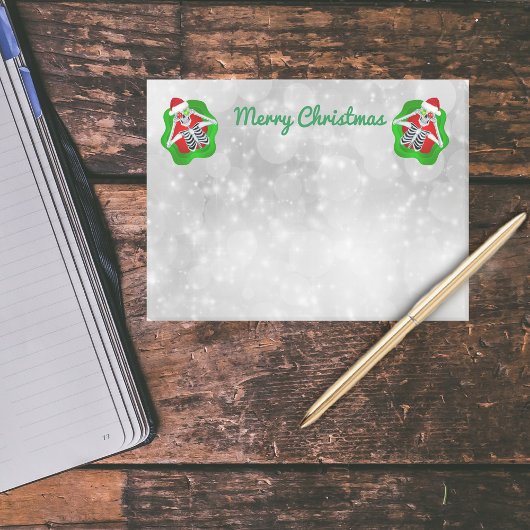 クリスマススケルトンレッドグリーン(ばちゃばちゃ)跳ねるホワイト ポストイット