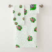 クリスマススケルトン明るい(ばちゃばちゃ)跳ねるのシェイプドット バスタオルセット (インサイチュ)