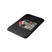 クリスマススケルトン笑顔のスカルコーヒーSを飲む バスマット (アングル)