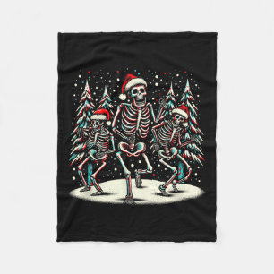 クリスマススケルトン – ヴィンテージハロウィーンの衣装 フリースブランケット