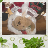 クリスマススケーターのテディベアコレクション。 キッチンタオル (折り畳み)