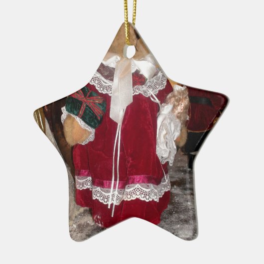 クリスマススケーターのテディベアコレクション。 セラミックオーナメント (左)