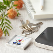 クリスマススケーター格言とギフトキーチェーン キーホルダー (側面)