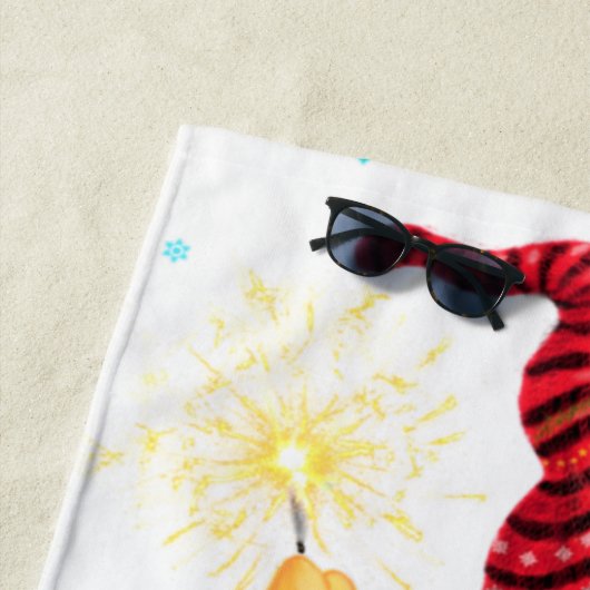 クリスマススケーター格言とギフトビーチタオル ビーチタオル (インサイチュ)