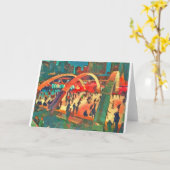 クリスマススケートで滑るアットトロントシティホール カード (黄色い花)