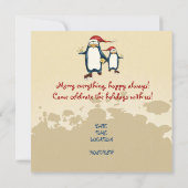 クリスマススケートで滑るペンギンズクリスマスパーティー 招待状 (裏面)