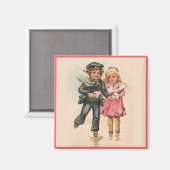 クリスマススケートで滑る マグネット (正面/裏面)