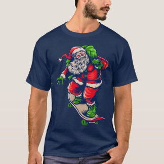 クリスマススケートボードサンタ62 Tシャツ