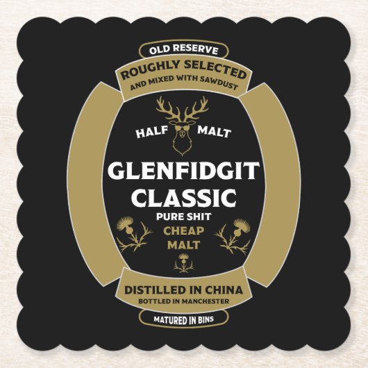 クリスマススコッチウイスキーラベル ペーパーコースター (正面)