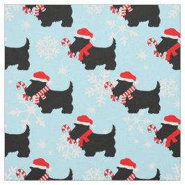 クリスマススコットランド犬のパターン ファブリック