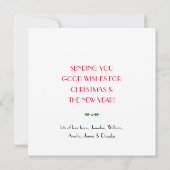 クリスマススコットランド犬バッファロープライド赤フラット ノートカード (裏面)