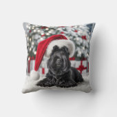 クリスマススコティッシュテリアオンホワイトラグ クッション (裏面)