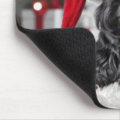 クリスマススコティッシュテリアオンホワイトラグ マウスパッド (コーナー)