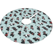 クリスマススコティッシュテリアブルー ブラッシュドポリエステルツリースカート (アングル)