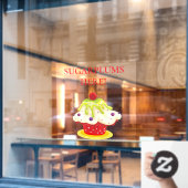 クリスマスススサガルプラムここ、フェスティバルカップケーキ ウィンドウサイン (カフェ窓)