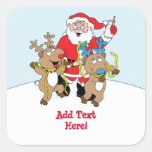 クリスマスススススクエアステッカーズサンタクロース