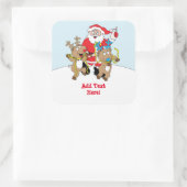 クリスマスススススクエアステッカーズサンタクロース スクエアシール (バッグ)