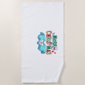 クリスマススススススクラブメリークリスマスクリスマス聴診器N ビーチタオル (正面)