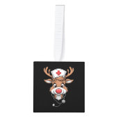 クリスマスススススススクラブトップトインデナーゴム手袋ナース キューブオーナメント (正面)