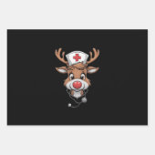 クリスマスススススススクラブトップトインデナーゴム手袋ナース ラッピングペーパーシート (正面)