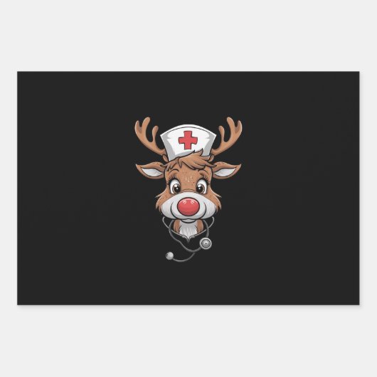 クリスマスススススススクラブトップトインデナーゴム手袋ナース ラッピングペーパーシート (正面)