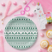 クリスマススススススススカンジナビアの緑のクラシックパターン ペーパープレート (パーティー)