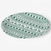 クリスマススススススススカンジナビアの緑のクラシックパターン ペーパープレート (アングル)
